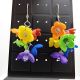 Cercei handmade lungi cu flori Curcubeu inox Cad