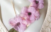 Colier diafan floral lila delicat