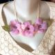 Colier diafan floral lila delicat