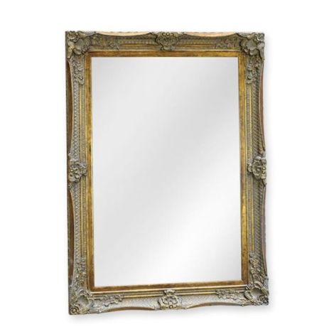 Oglinda monumentala din cristal cu o rama argintie