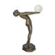 Lampa Art Deco femeie din bronz patinat
