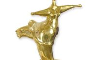 Dansatoare-statueta moderna din bronz auriu