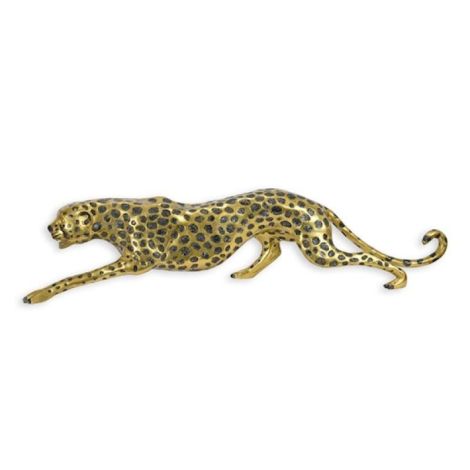 Ghepard-statueta din bronz auriu