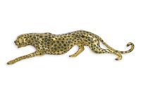 Ghepard-statueta din bronz auriu
