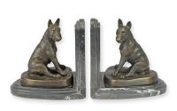 Buldogi-set doua suporturi pentru carti din bronz