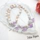 Colier Handmade cu Flori Mov i Mrgele Perlate El