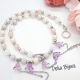 Colier Handmade cu Flori Mov i Mrgele Perlate El