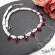 Colier handmade estival alb-rou cod1452