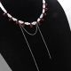 Colier handmade estival alb-rou cod1452