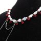 Colier handmade estival alb-rou cod1452