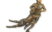 Jucatori de rugby-statueta bronz cu soclu marmura