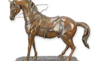 Cal cu sa-statueta bronz cu soclu marmura