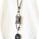 colier boem lung  cu pandante patinate si lampwork