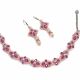 Set elegant bratara si cercei ciclame-roz pudrat