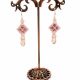 Set elegant bratara si cercei ciclame-roz pudrat