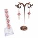 Set elegant bratara si cercei ciclame-roz pudrat
