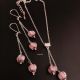 set argintat cu orhidee lampwork mov delicat