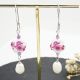 Cercei handmade unicat - ametist flori ceramica s