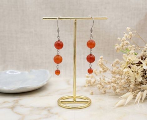 Cercei lungi Carneol natural i Inox Elegan n n