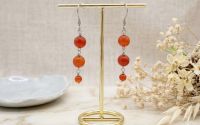 Cercei lungi Carneol natural i Inox Elegan n n