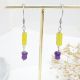 Cercei handmade - ametist si jad cod1456