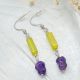 Cercei handmade - ametist si jad cod1456