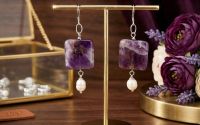 Cercei handmade - ametist perle i tortie din ar