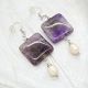 Cercei handmade - ametist perle i tortie din ar