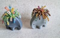  Decoratiune cu plante suculente din margele 