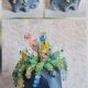  Decoratiune cu plante suculente din margele 