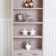 Biblioteca Shabby Chic din lemn masiv bej