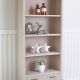 Biblioteca Shabby Chic din lemn masiv bej