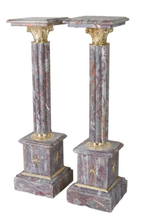 Set doua piedestaluri baroc din marmura