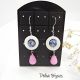 Cercei handmade din sidef sodalit i jad roz acce