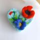 Bro inim cu 3 flori handmade din ln mpslit