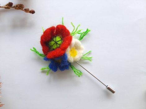 Brosa tip ac BUCHET 3 FLORI