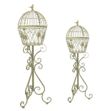 Set doua jardiniere cu picior din fier forjat