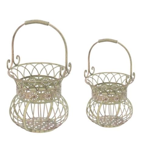 Set doua cosuri din fier forjat antik white