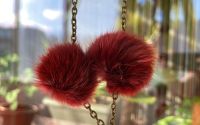 Colier lung bronz cu accesorii din blanita si lemn