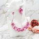 Set Bijuterii Pink Blossom Colier la baza gtului 