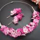 Set Bijuterii Pink Blossom Colier la baza gtului 