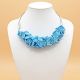 Colier handmade statement cu flori bleu - Elegan