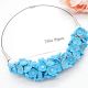 Colier handmade statement cu flori bleu - Elegan