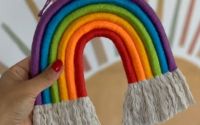 Curcubeu Macrame Colorat Camera Copilului