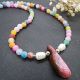 Colier handmade unicat - agate frozen si perle cul