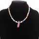 Colier handmade unicat - agate frozen si perle cul