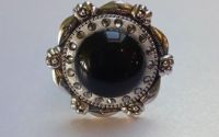 Inel cu Onix si cristale Swarovski Black Diamond