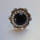 Inel cu Onix si cristale Swarovski Black Diamond