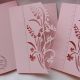 Felicitari roz cu flori decupate set 5 buc