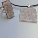 Set bijuterii cu pietricele chips Cuart Roz